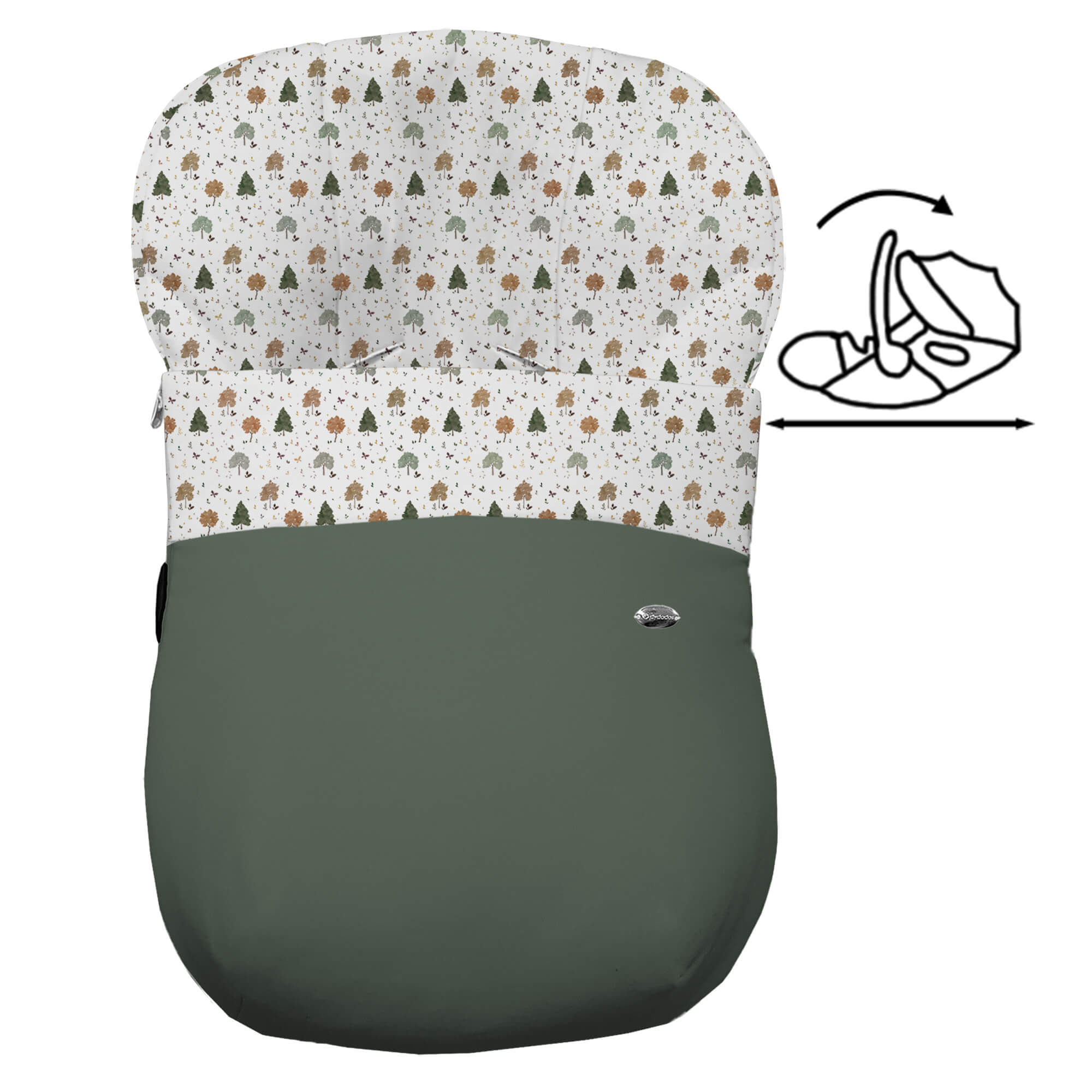 Saco para Grupo Cero Modular Sicilia polipiel verde villela estampada