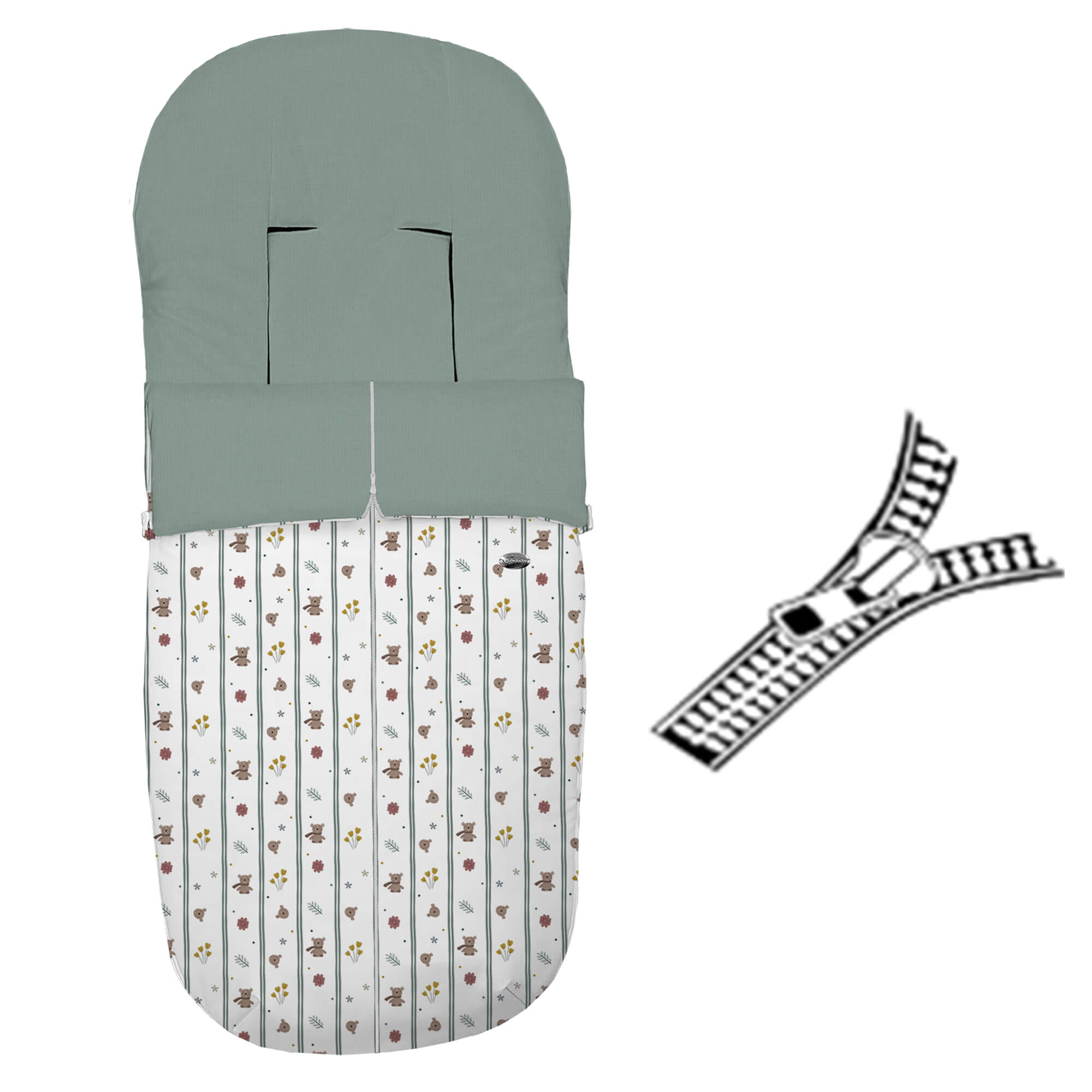 Saco para silla modelo Recto con cremallera polipiel estampada Joel villela verde