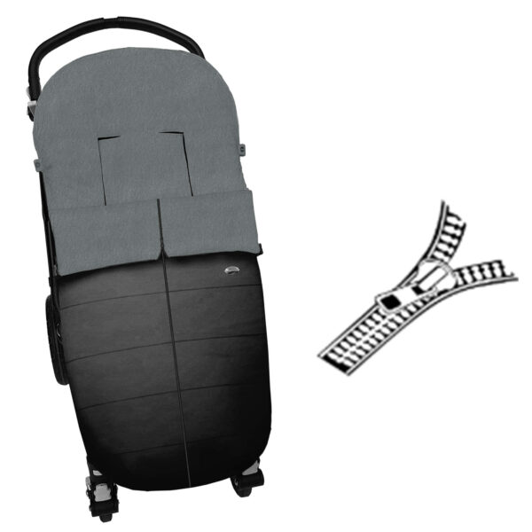 Saco para silla modelo universal con cremallera polipiel negro pelo gris marengo