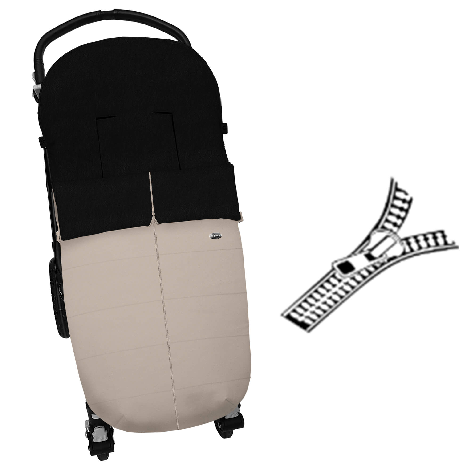 Saco para silla modelo universal con cremallera polipiel tostado pelo negro